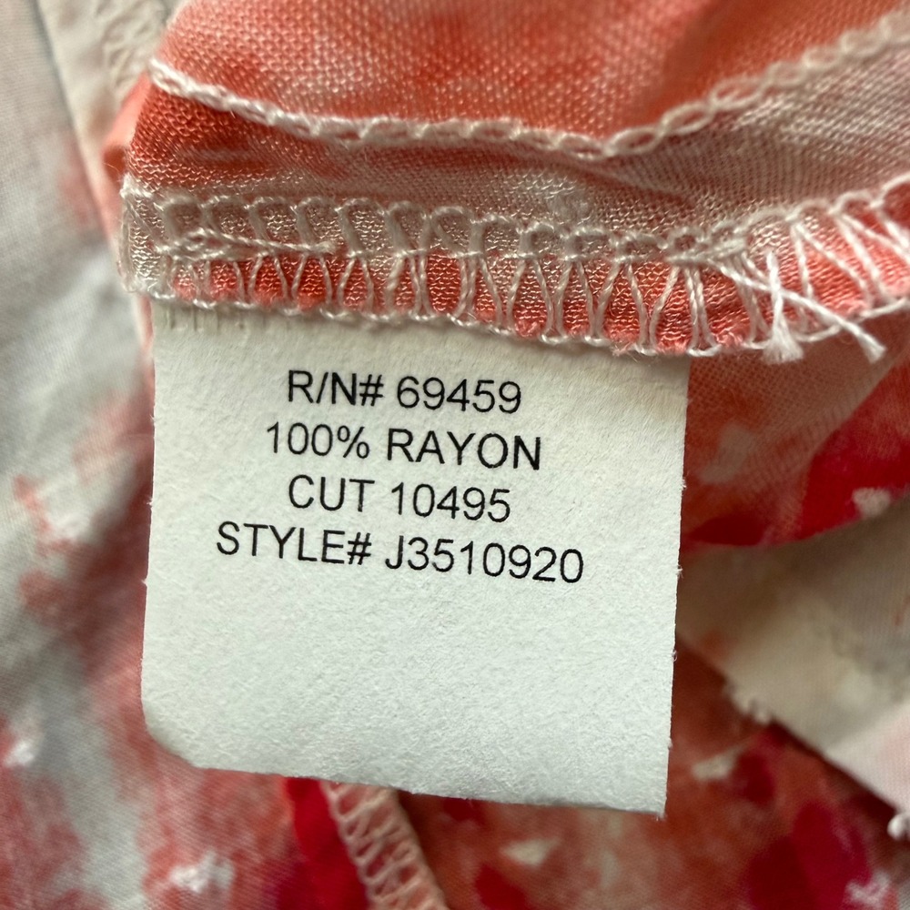 J Valdi Midi Dress Women Medium Orange Tie Dye Excellent Clipped Dot Slip Dress - Picture 7 of 9